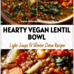 A bowl of Moroccan Lentil Soup filled with colorful veggies and lentils, perfect for Vegan Lentil Soup and Healthy Soup Recipes.